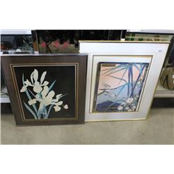 TWO FRAMED EASTERN STYLE FLORALS
