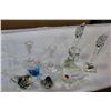 Image 1 : TWO PAIR OF CRYSTAL CANDLESTICKS AND ART GLASS ANIMAL FIGURES