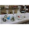 Image 2 : TWO PAIR OF CRYSTAL CANDLESTICKS AND ART GLASS ANIMAL FIGURES
