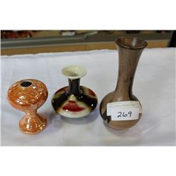THREE STUDIO POTTERY VASES