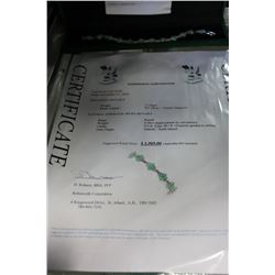 STERLING EMERALD AND RUBY TENNIS BRACELET appraised value $1,905.00 with certificate