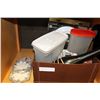 Image 2 : BOX OF HOUSEHOLD ITEMS AND CROWN DUCAL LUNCH SET