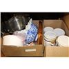Image 1 : BOX OF KITCHEN ITEMS AND CANNISTER SET