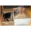 Image 1 : JEWELLRY MAKING SUPPLIES AND BOX OF OF OLD HANDLES AND SCISSORS