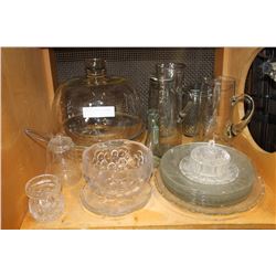 SHELF LOT OF ESTATE GLASSWARE