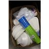 Image 1 : BOX OF STYROFOAM CUPS BOWLS AND CUTLERY