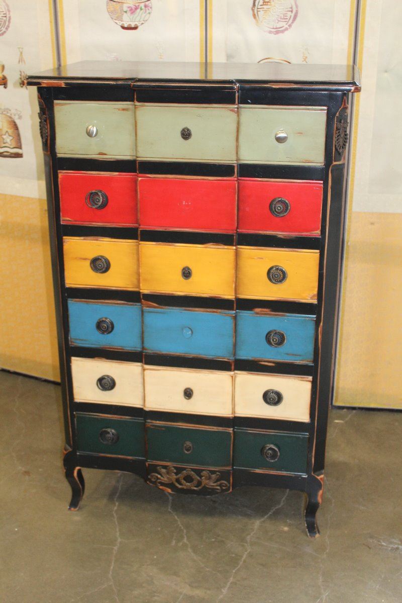 Unique Painted Highboy Dresser