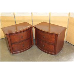 PAIR OF BOWFRONT NIGHTSTANDS