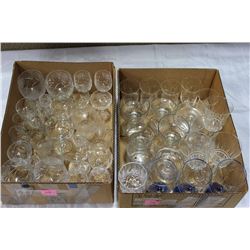 2 BOXES OF CRYSTAL AND DESERT GLASSES