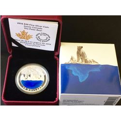 RCM Issue: 2016 20$ Fine Silver Iconic Canada The Polar Bear, No Tax C.O.A & Box