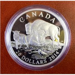 RCM Issue: 2014 20$ Fine Silver The Bison: A family at Rest, No Tax C.O.A & Box