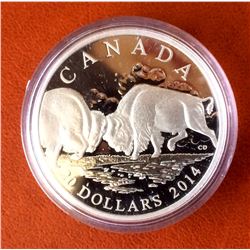 RCM Issue: 2014 20$ Fine Silver The Bison: The Fight No Tax C.O.A & Box
