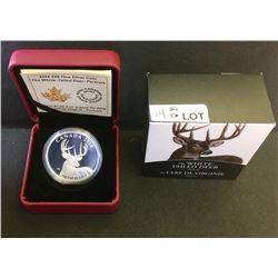 RCM Issue: 2014 20$ Fine Silver The White-Tailed Deer: Portrait, No Tax C.O.A & Box
