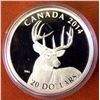 Image 2 : RCM Issue: 2014 20$ Fine Silver The White-Tailed Deer: Portrait, No Tax C.O.A & Box