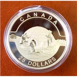 RCM Issue: 2014 25$ Fine Silver O Canada The Igloo, No Tax C.O.A & Box