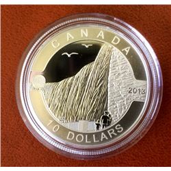 RCM Issue: 2013 10$ Fine Silver O Canada Niagara Falls, No Tax C.O.A & Box