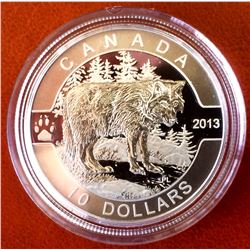 RCM Issue: 2013 10$ Fine Silver O Canada The Wolf, No Tax C.O.A & Box