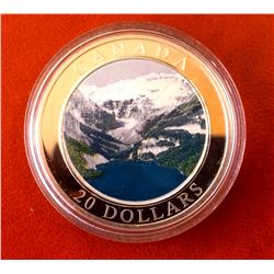 RCM Issue: 2003 20$ Fine Silver Natural Wonders-The Rockies, holgram Coin,  No Tax C.O.A & Box