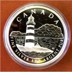 RCM Issue: 2004 20$ Fine Silver Sambro Island Lighthouse, No Tax 1 oz C.O.A & Box