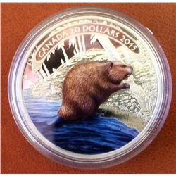 RCM Issue: 2015 20$ Fine Silver Beaver at Work, No Tax C.O.A & Box
