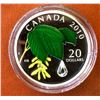 Image 1 : RCM Issue: 2010 20$ Fine Silver MapleLeaf with Crystal Raindrop, No Tax C.O.A & Box
