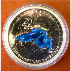 RCM Issue: 2014 20$ Fine Silver The Great Lakes: Lake Superior, No Tax C.O.A & Box