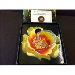 RCM Issue: 2013 25-cent colored coin-Magnified Beauty: The Eastern Prickly Pear Cactus C.O.A & Box
