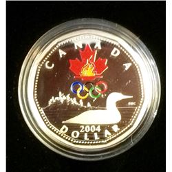 RCM Issue: 2004 1$ Sterling Silver Dollar Lucky Loonie C.O.A & Box