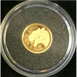 RCM Issue: 2011 0,5 gr Fine Gold Cougar C.O.A & Box