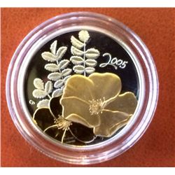 RCM Issue: 2005 50 cents  Sterling Silver The Golden Rose, C.O.A & Box
