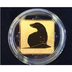 RCM Issue: 2013 3$ Square Sterling Silver Coin-Black-Polar Bear, C.O.A. & Box