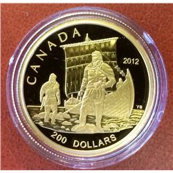 RCM Issue: 2012 200$ Pure Gold Coin-The Viking, With C.O.A & Box 15,43 gr.No Tax Mintage 3000 Only