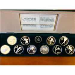 RCM Issue: 1985-86-87 Calgary olympic Sterling coin, Set of 10 x 20$ x 34.107 gr, C.O.A & Box & C.O.