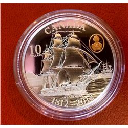 RCM Issue: 2012 10$ Fine Silver HMS Shannon, no Tax C.O.A & Box