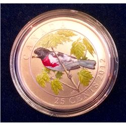 MRC: 2012 25 Cent Coloured Coin -Rose-Breated Grosbeak