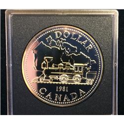 RCM Issue: 1981 Brillant Uncirculated Silver Dollar- Railway Centenial
