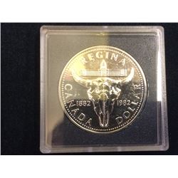 RCM Issue: 1982 Brillant Uncirculated Silver Dollar- Regina Centennial