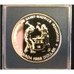 RCM Issue: 1988 Brillant Uncirculated Silver Dollar- Saint-Maurice Ironworks