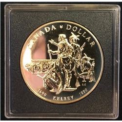 RCM Issue: 1990 Brillant Uncirculated Silver Dollar- Henry Kelsey