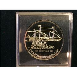 RCM Issue: 1991 Brillant Uncirculated Silver Dollar- Frontenac