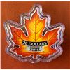 Image 1 : 2016 Canada $20 Fine Silver - Colourful Maple Leaf Shaped, No Tax, C.O.A. Box &Sleeve