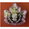 Image 3 : 2016 Canada $20 Fine Silver - Colourful Maple Leaf Shaped, No Tax, C.O.A. Box &Sleeve