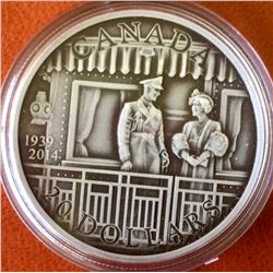 MRC: 2014 20$ Fine Silver Coin-75th Anniversary of the First Royal Visit.  C.O.A. Box &Sleeve, No Ta