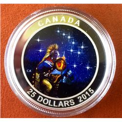 MRC: 2015 $25 Fine Silver Coin-Star Chart: The Quest, C.O.A. Box &Sleeve, No Tax.
