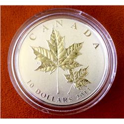 MRC: $10 Fine Silver Coin-Maple Leaf, C.O.A Box $ Sleeve, No Tax