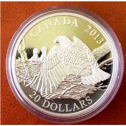 MRC: 2013 $20 Fine Silver Coin - The Bald Eagle- Mother Protecting her Eaglets