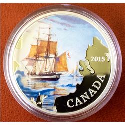 MRC: 2015 $20 Fine Silver Coin- Lost Ships in Canadian Waters Franklin's Lost Expedition.  C.O.A Box