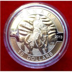 RCM Lot; 2013 10 Dollar Silver Coin, Oh Canada Serie, R.C.M.P. Canadian Mounted Police ,No Box, No C