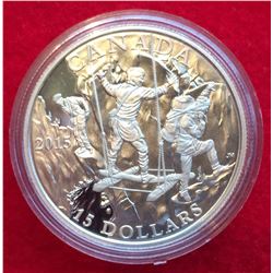 RCM Lot: 2015 15$ Fine Silver The Wild Rivers, no C.O.A. and Box. Tax Exempt.