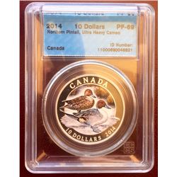 RCM: 2014 $10 PR-69 CCCS Northern Pintall, Ultra Heavy Cameo